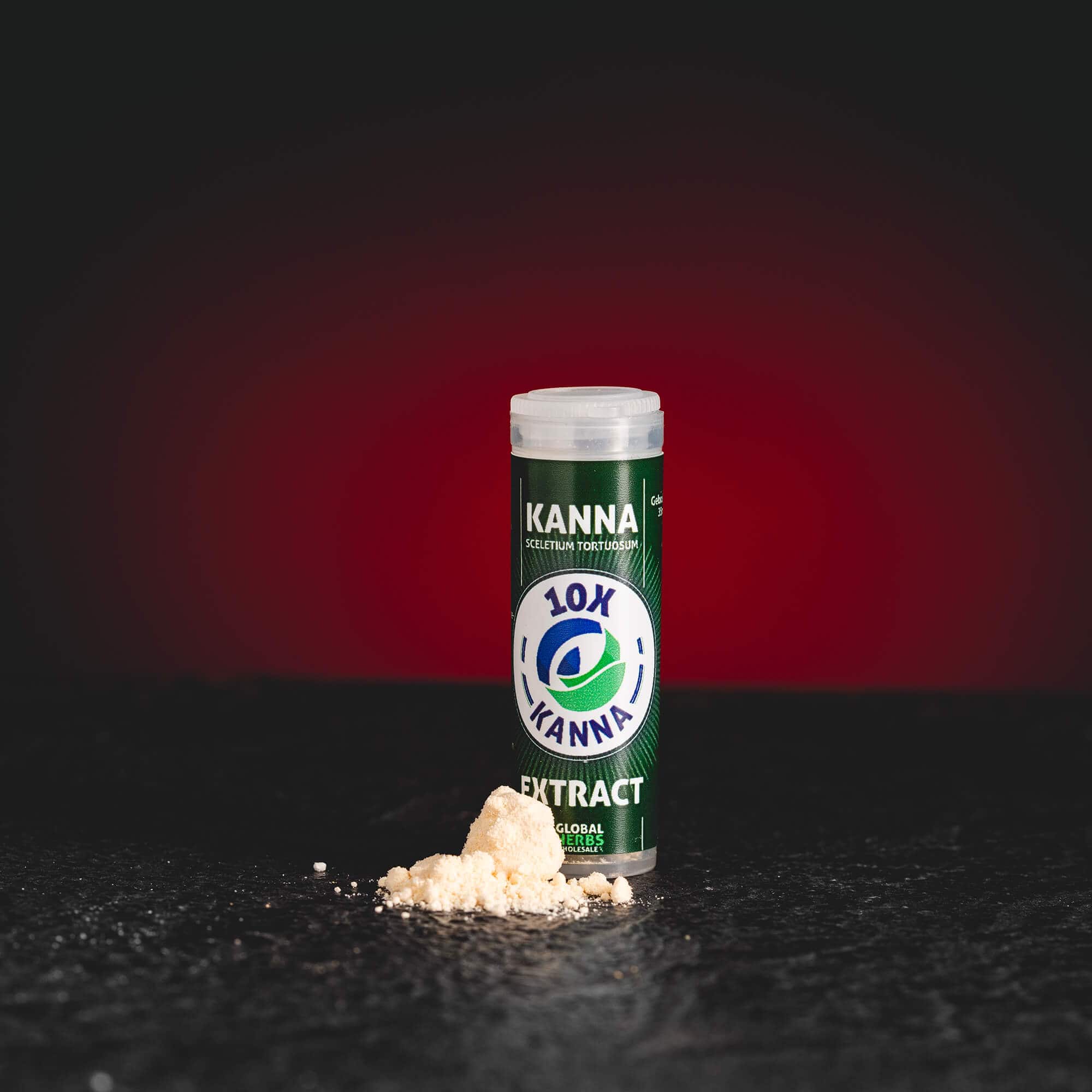 Extract 10X de Kanna Sceletium tortuosum de la Kratom World, prezentat în ambalajul original