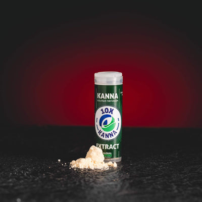 Extract 10X de Kanna Sceletium tortuosum de la Kratom World, prezentat în ambalajul original
