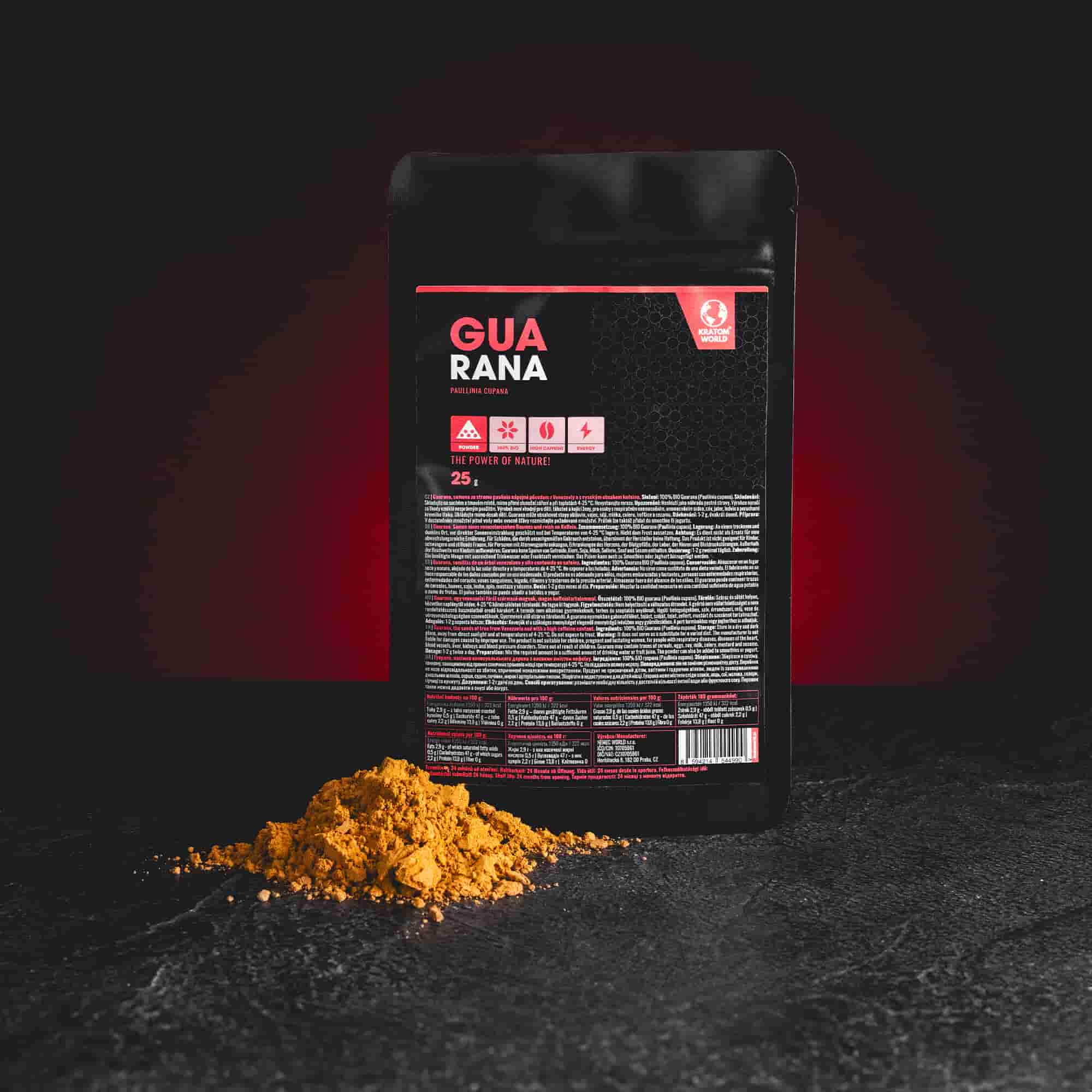 Bio Guarana 22 de la Kratom World, sursă naturală de cofeină