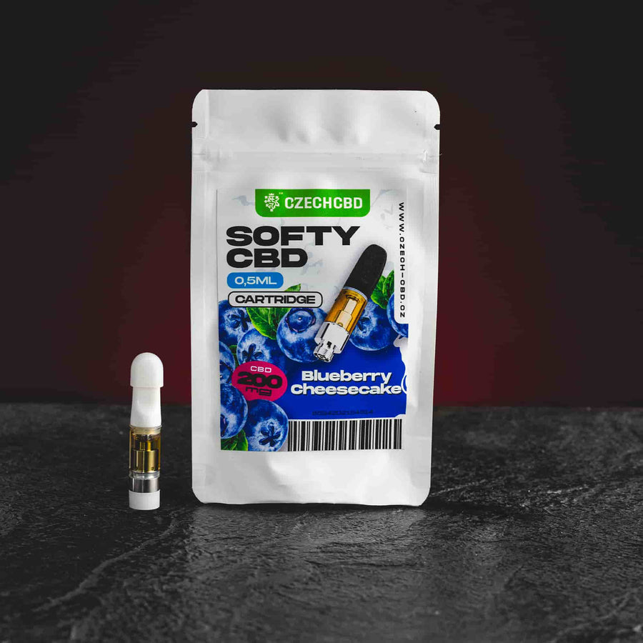 Cartuș vape Softy CBD Blueberry Cheesecake cu lichid CBD și aromă de afine și cheesecake