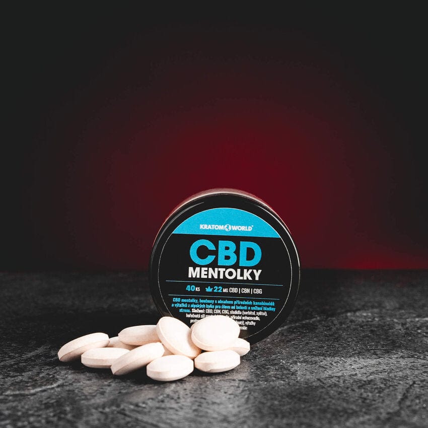 Capsule cu CBD, CBN și CBG de la Kratom World, prezentate în ambalajul original