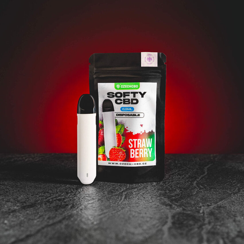 Vaporizator Softy CBD Strawberry de la Kratom World, cu aromă de căpșuni
