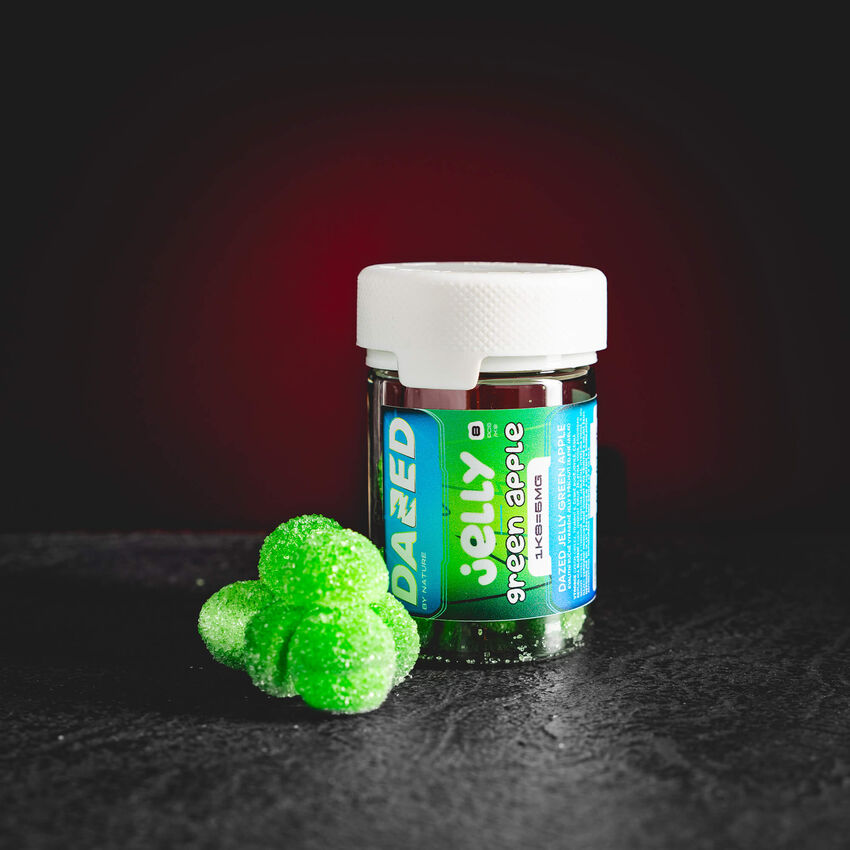Bomboane gelificate Dazed Jelly Edibles, prezentate în ambalajul original