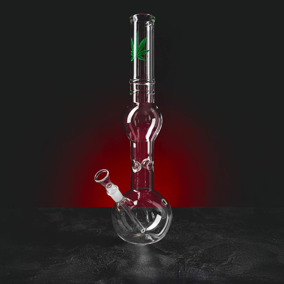 Bong mare din sticlă Dreamliner 2 de la Kratom World, prezentat în design transparent