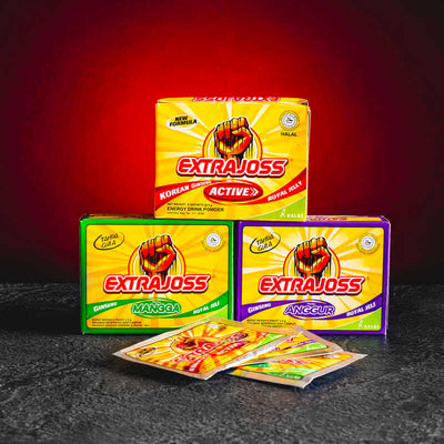 Băutură energizantă Extra Joss din Indonezia, prezentată în ambalajul original