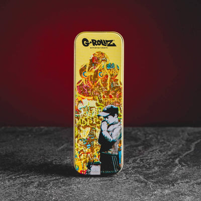Cutie G-Rollz cu motiv Banksy de la Kratom World, prezentată în detaliu