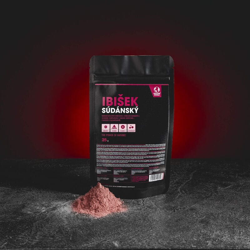 Hibiscus sabdariffa de la Kratom World, prezentat în ambalajul original