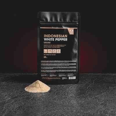 Piper alb indonezian de la Kratom World, prezentat în ambalajul original