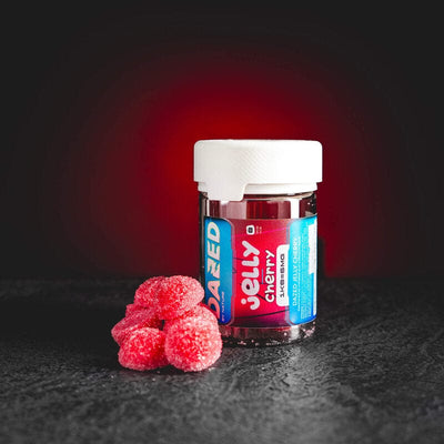 Dazed Jelly Cherry 5 cu CBD de la Kratom World, cu aromă de cireșe