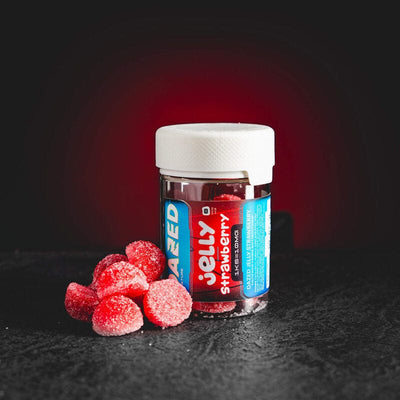 Dazed Jelly Strawberry cu CBD de la Kratom World, cu aromă de căpșuni