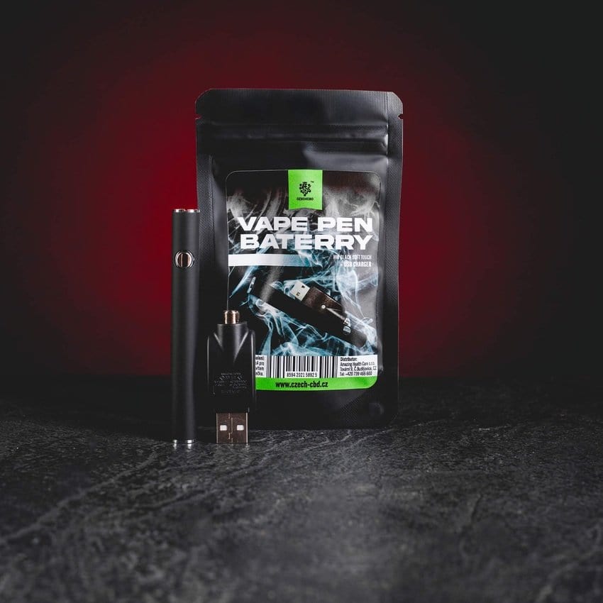 Baterie neagră Kratom World pentru cartușe cu filet 510, compatibilă cu vape pen
