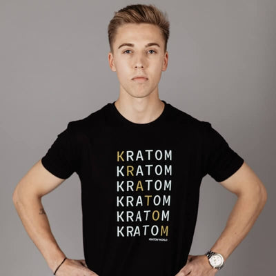 Tricou Kratom World prezentat în design original