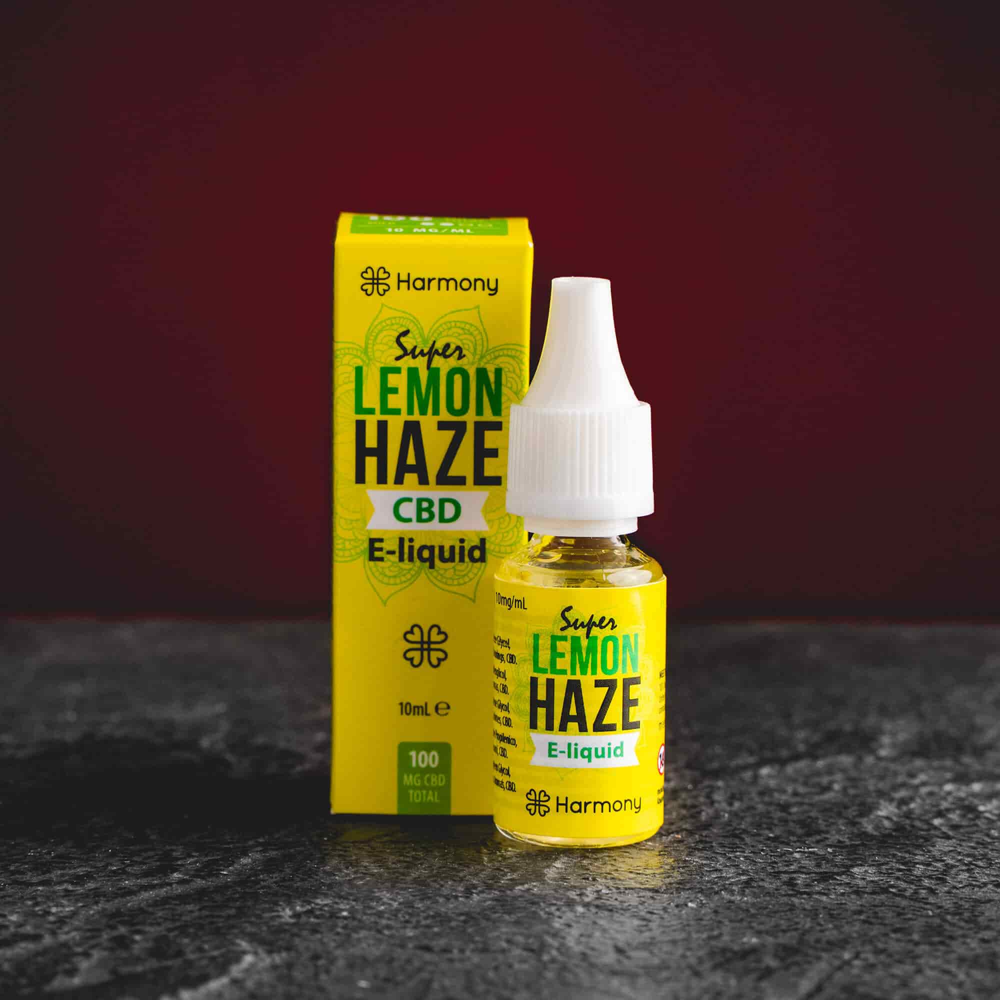 E-lichid CBD Lemon Haze pentru țigări electronice de la Kratom World, prezentat în ambalajul original