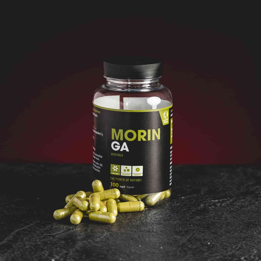 Capsule cu moringa de la Kratom World, prezentate ca supliment alimentar pentru susținerea imunității