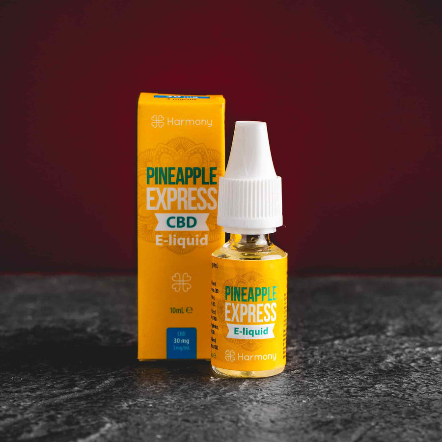 E-lichid CBD Pineapple Express pentru țigări electronice de la Kratom World, prezentat în ambalajul original