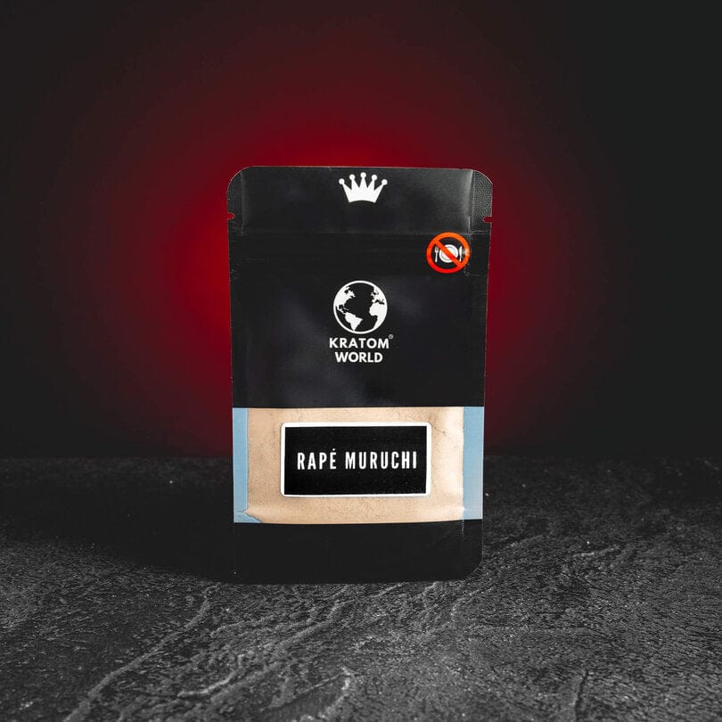 Rapé Muruchi de la Kratom World, prezentat ca amestec tradițional cu nicotină pentru utilizare ritualică