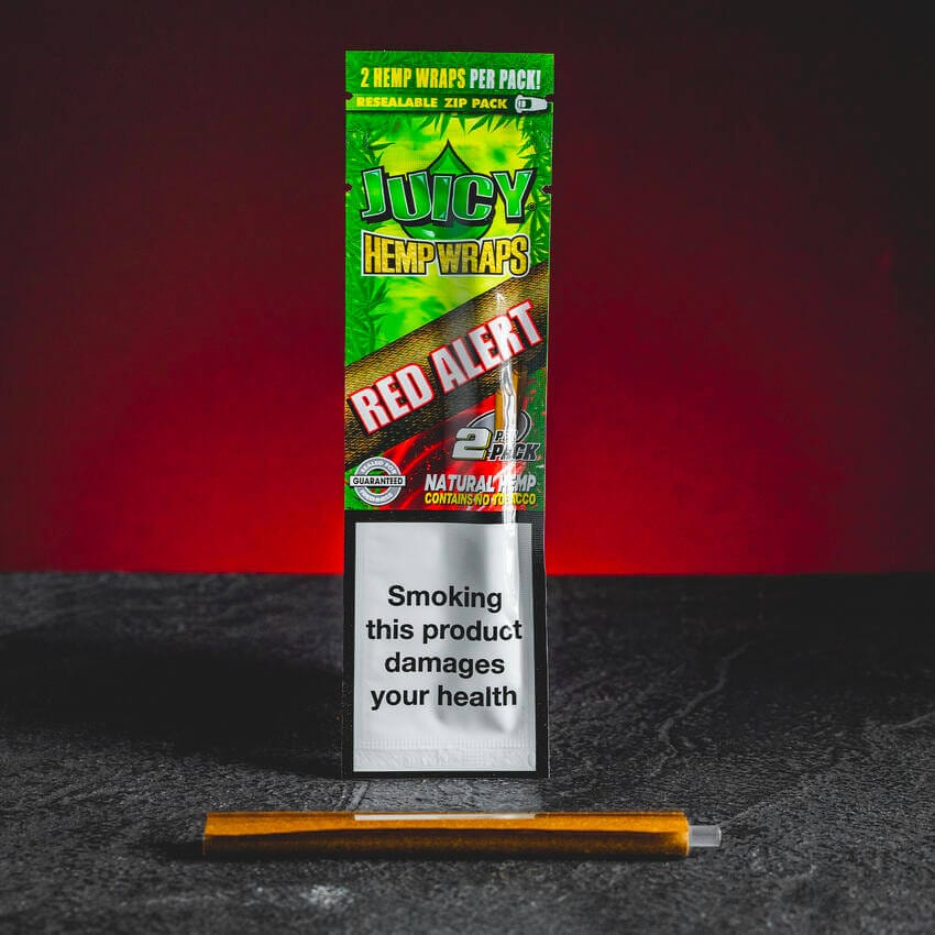 Hemp wrap Red Alert din cânepă, cu design roșu, potrivit pentru rularea jointurilor