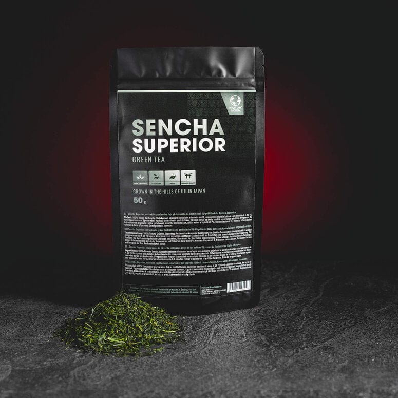 Ceai verde japonez Sencha Superior, prezentat ca varietate tradițională de ceai