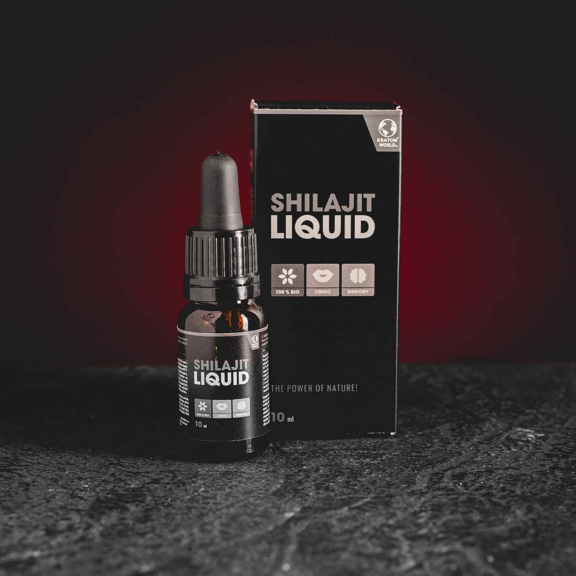Extract lichid de Shilajit de la Kratom World, prezentat în ambalajul original
