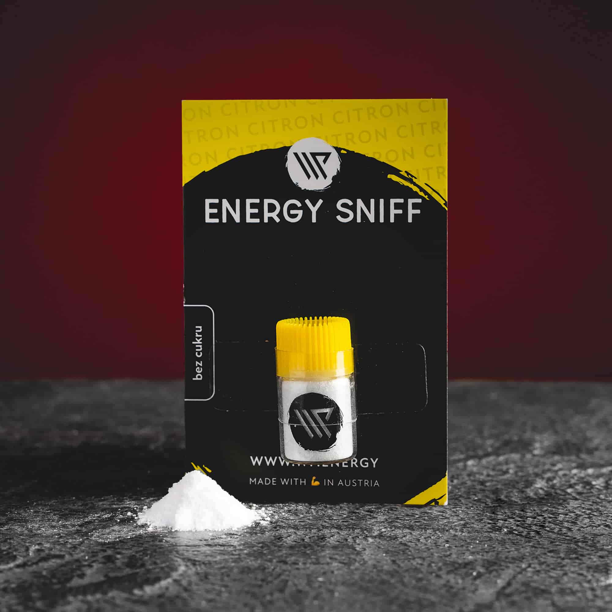 WP Sniff Yellow de la Kratom World cu aromă de lămâie și cofeină, produs pentru utilizare nazală