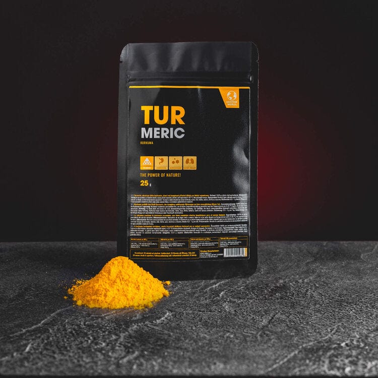 Turmeric de la Kratom World, prezentat în ambalajul original
