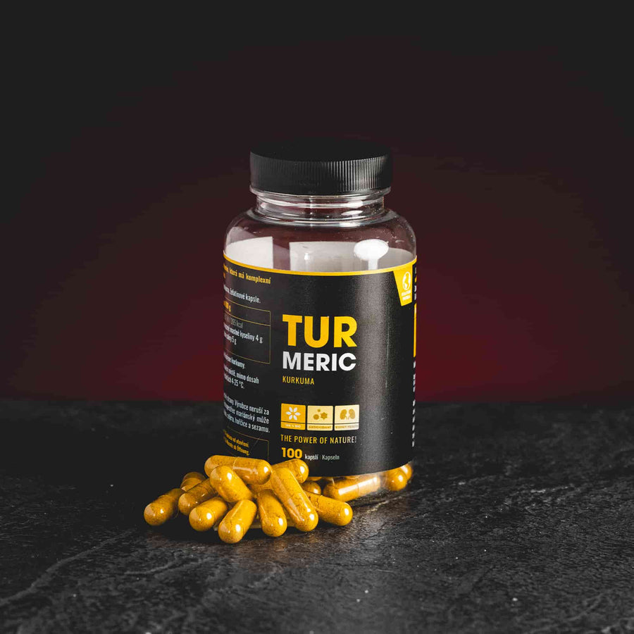 Capsule cu turmeric de la Kratom World, prezentate în ambalajul original