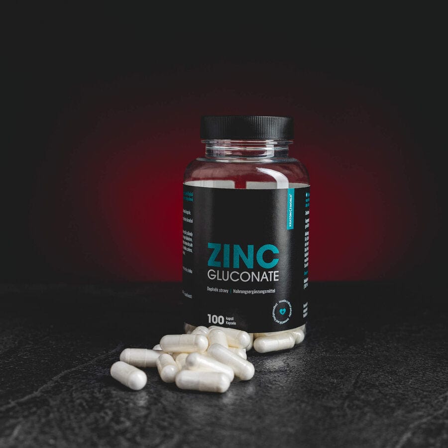 Supliment alimentar cu zinc de la Kratom World, destinat completării aportului de zinc pentru organism