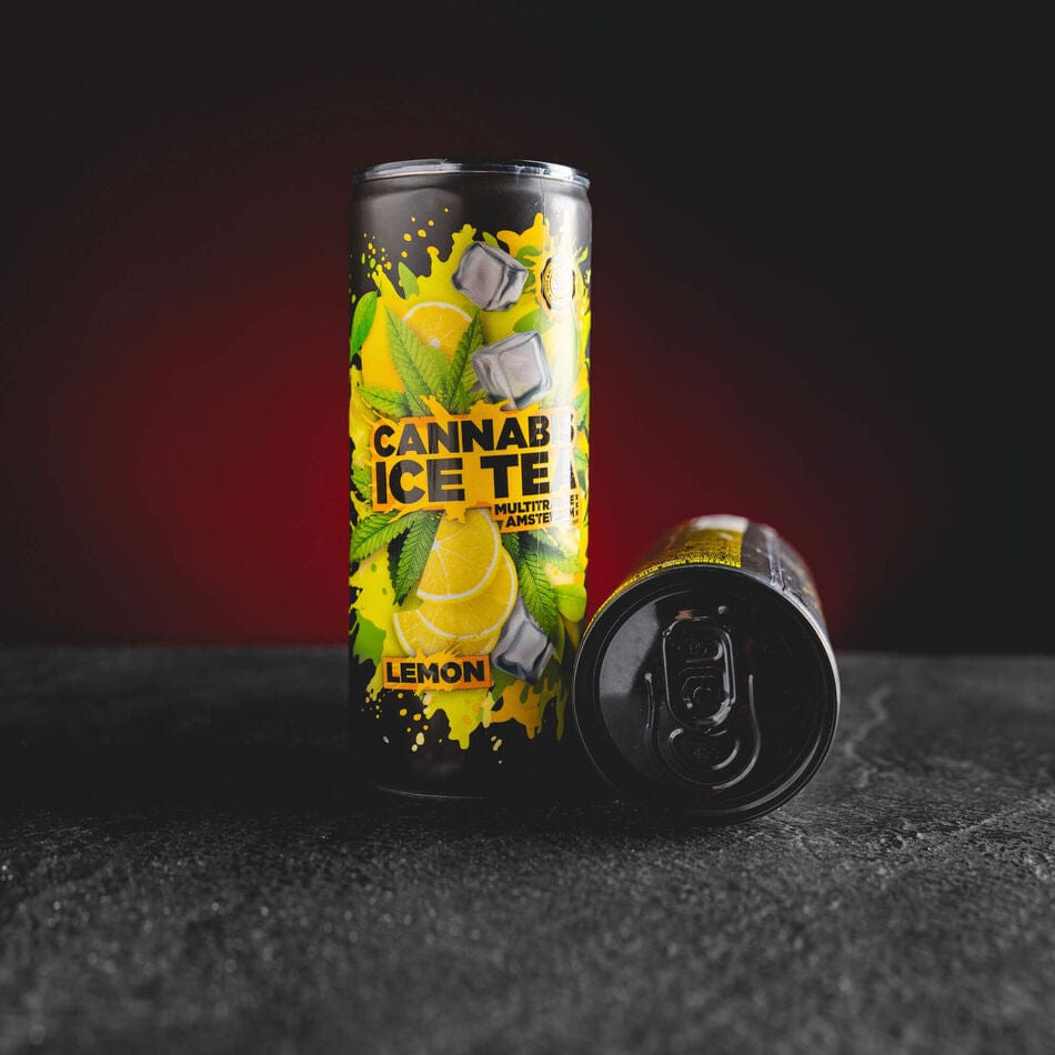 Cannabb Ice Tea de la Kratom World, băutură răcoritoare cu extract de cânepă și gust plăcut.