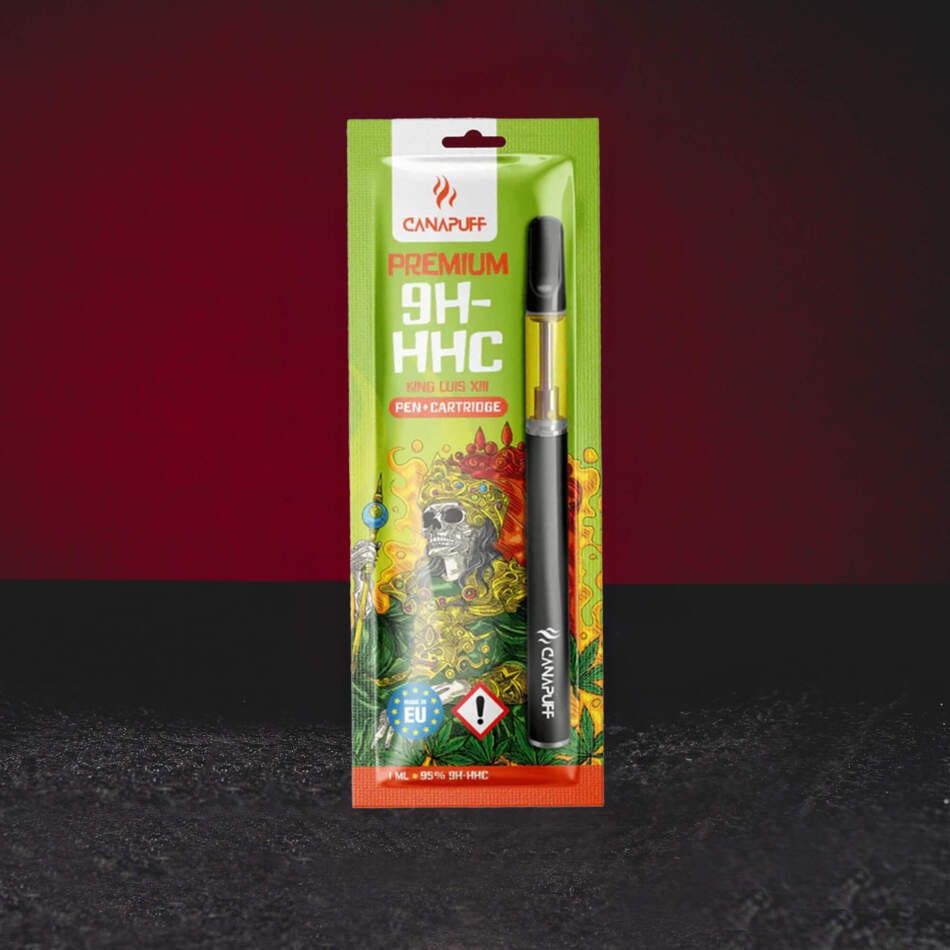 9H-HHC Pen Cartridge 95% 1ml Kratom World King Luis XIII cu profil kush, pin și diesel
