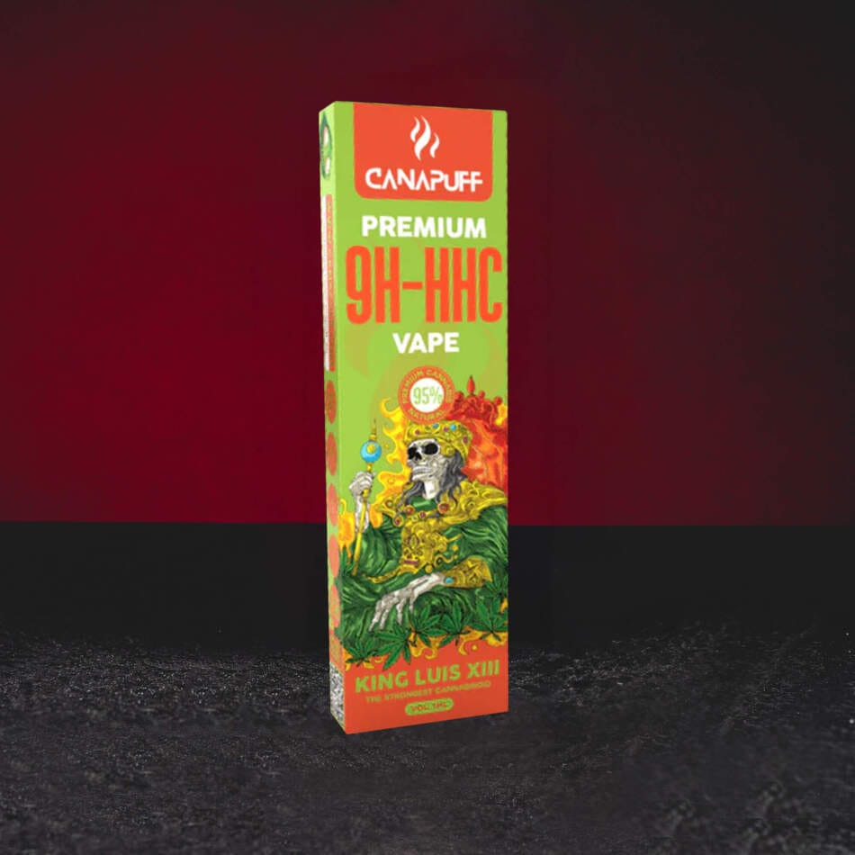 9H-HHC Vape 95% 1ml Kratom World King Luis XIII cu profil kush, pin și diesel