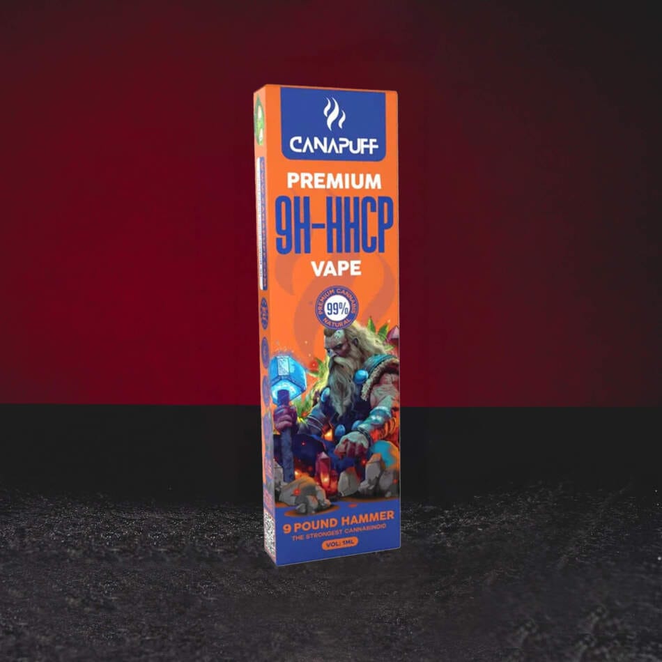 9H-HHCP Vape 99% 1ml Kratom World 9 Pound Hammer cu profil de citrice și pin, aromă premium