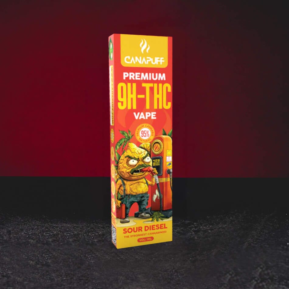 9H-TH Vape 95% 1ml Kratom World Sour Diesel cu profil diesel, pământos și aromă premium