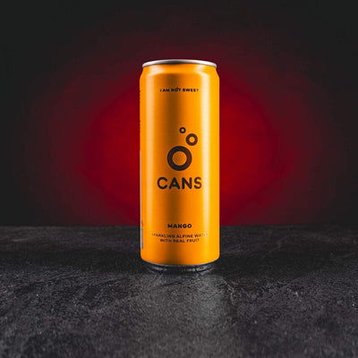 Băutură carbogazoasă Kratom World cu aromă de mango și gust răcoritor.