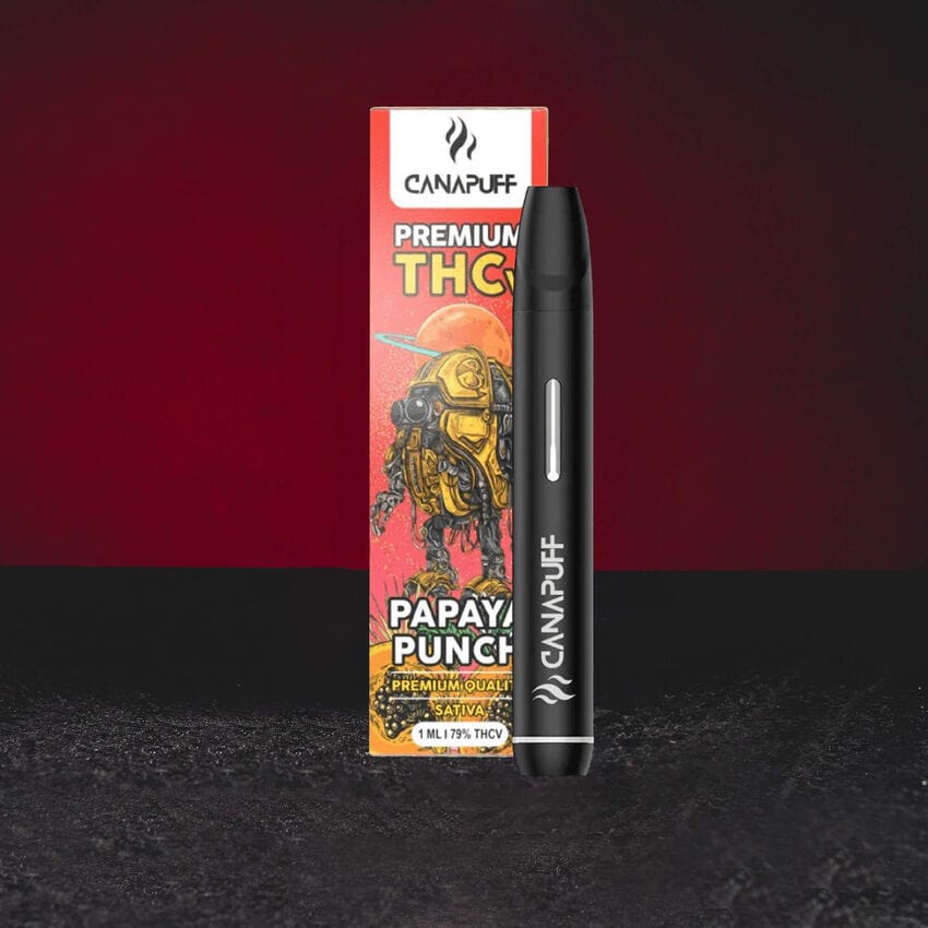 Canalogy Canapuff THV Vape Pen Papaya Punch Kratom World, vape pen cu aromă Papaya Punch