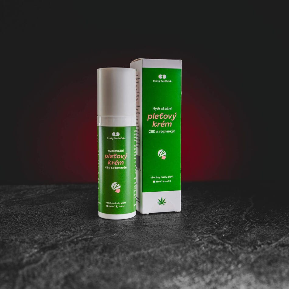 Cremă hidratantă pentru față Kratom World, cu cânepă și rozmarin, potrivită pentru piele predispusă la eczeme
