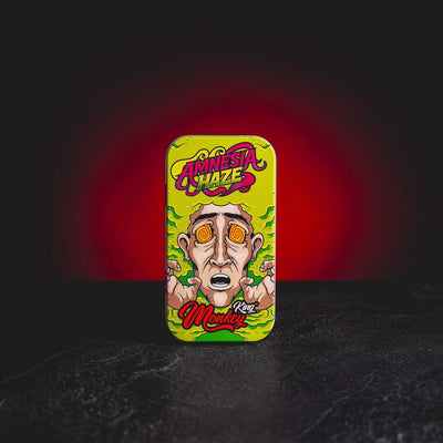 Monkey King Box Amnesia Haze Kratom World, cutie metalică cu motiv Amnesia Haze