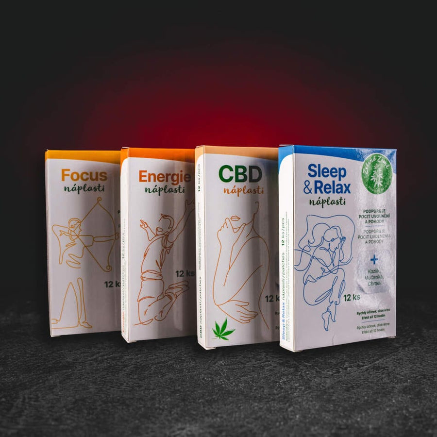Plasturi funcționali 12 buc - variante CBD, Energie, Focus și Somn și Relaxare