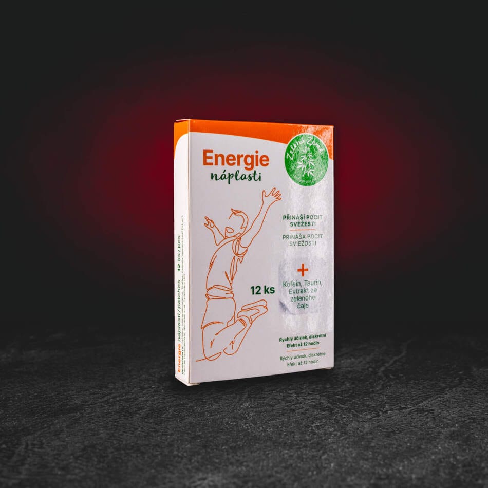 Plasturi funcționali Energy 12 buc - plasturi cu cafeină, taurină, ceai verde și vitamine B