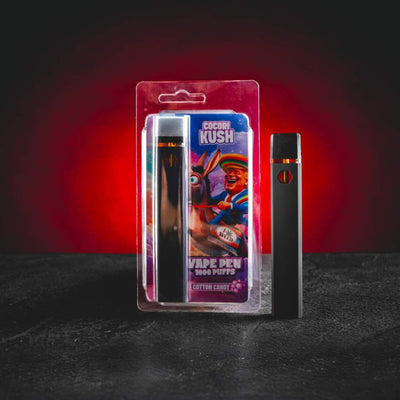 HEC10 Vape Pen Kratom World Cotton Candy cu aromă dulce de desert, profil de relaxare și euforie controlată