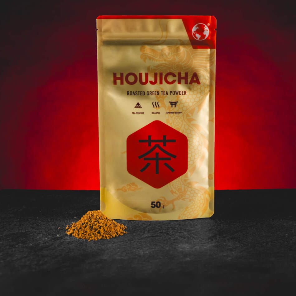 Kratom World Hojicha Powder 50 g – ceai verde japonez prăjit și măcinat fin, cu aromă de nuci și caramel