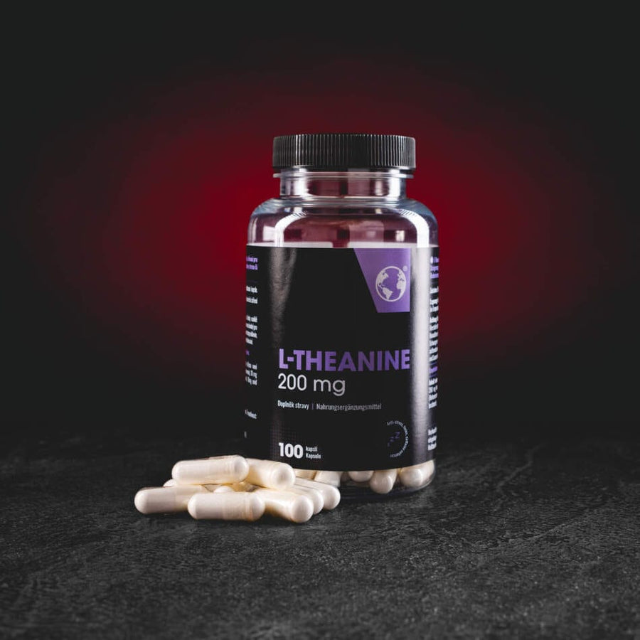 Kratom World L-Theanine 200 mg – 100 capsule pentru relaxare, concentrare, bunăstare mentală și susținere a unui somn de calitate