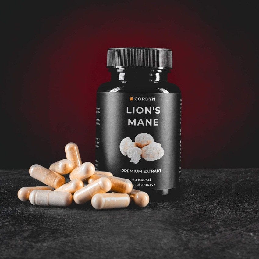 Lion’s Mane Premium Extract Kratom World, 60 capsule vegane cu Hericium erinaceus, extracție dublă, 49% beta-glucani și 24% hericenone