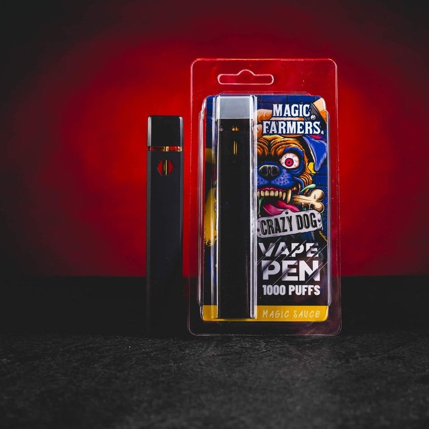 Magic Farmers Vape Premium Kratom World Crazy Dog, disposable vape pen cu profil aromat și până la 1000 de pufuri