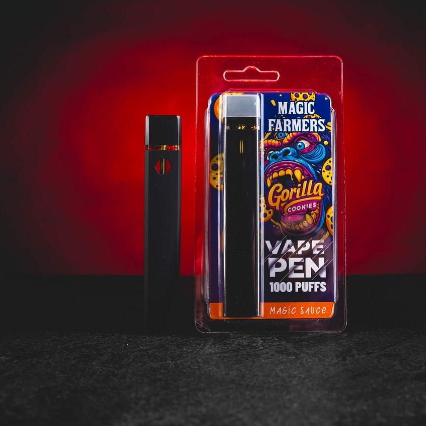 Magic Farmers Vape Premium Kratom World Gorilla Cookies, disposable vape pen cu profil cookies și până la 1000 de pufuri