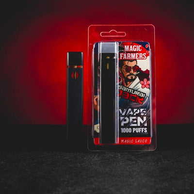 Magic Farmers Vape Premium Kratom World Samurai Jack, disposable vape pen cu profil aromat și până la 1000 de pufuri