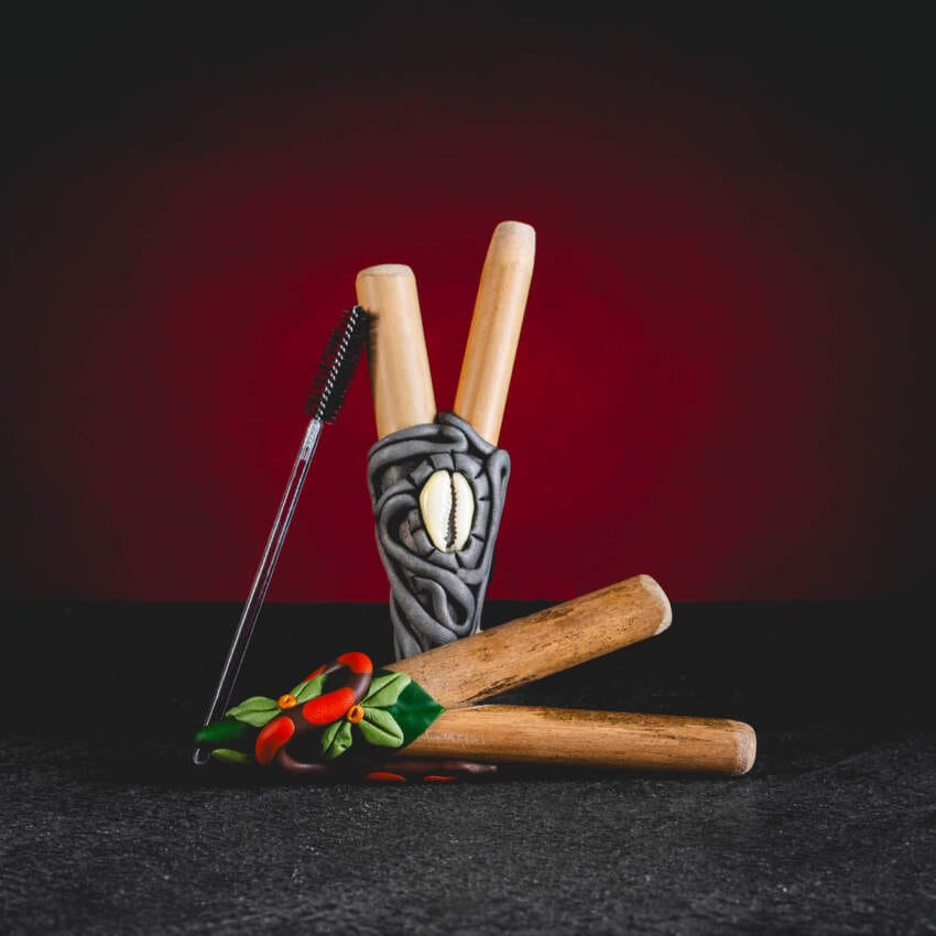 Set Rapé Kuripe Kratom World cu variante Shell și Snake, suflătoare tradiționale amazoniene
