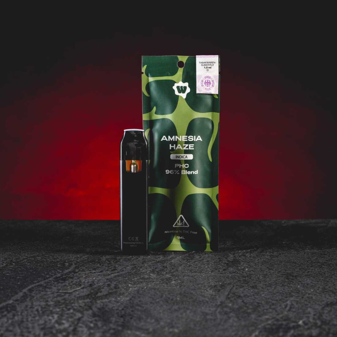 PHC Vape 96% 1ml Kratom World Amnesia Haze cu profil proaspăt, ierbal și aromă distinctă