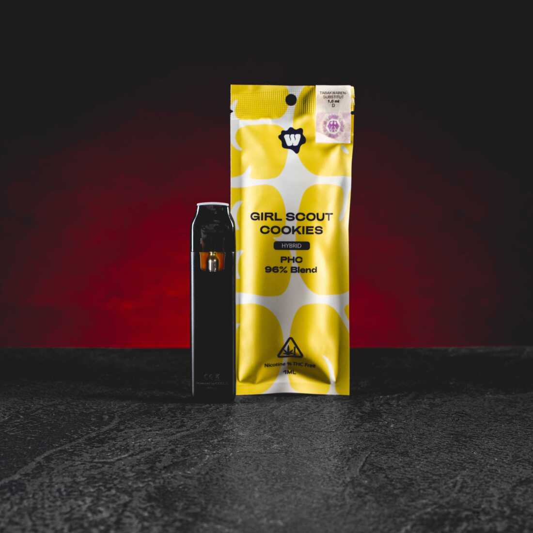 PHC Vape 96% 1ml Kratom World Girl Scout Cookies, vape premium cu canabinoid PHC și profil desert
