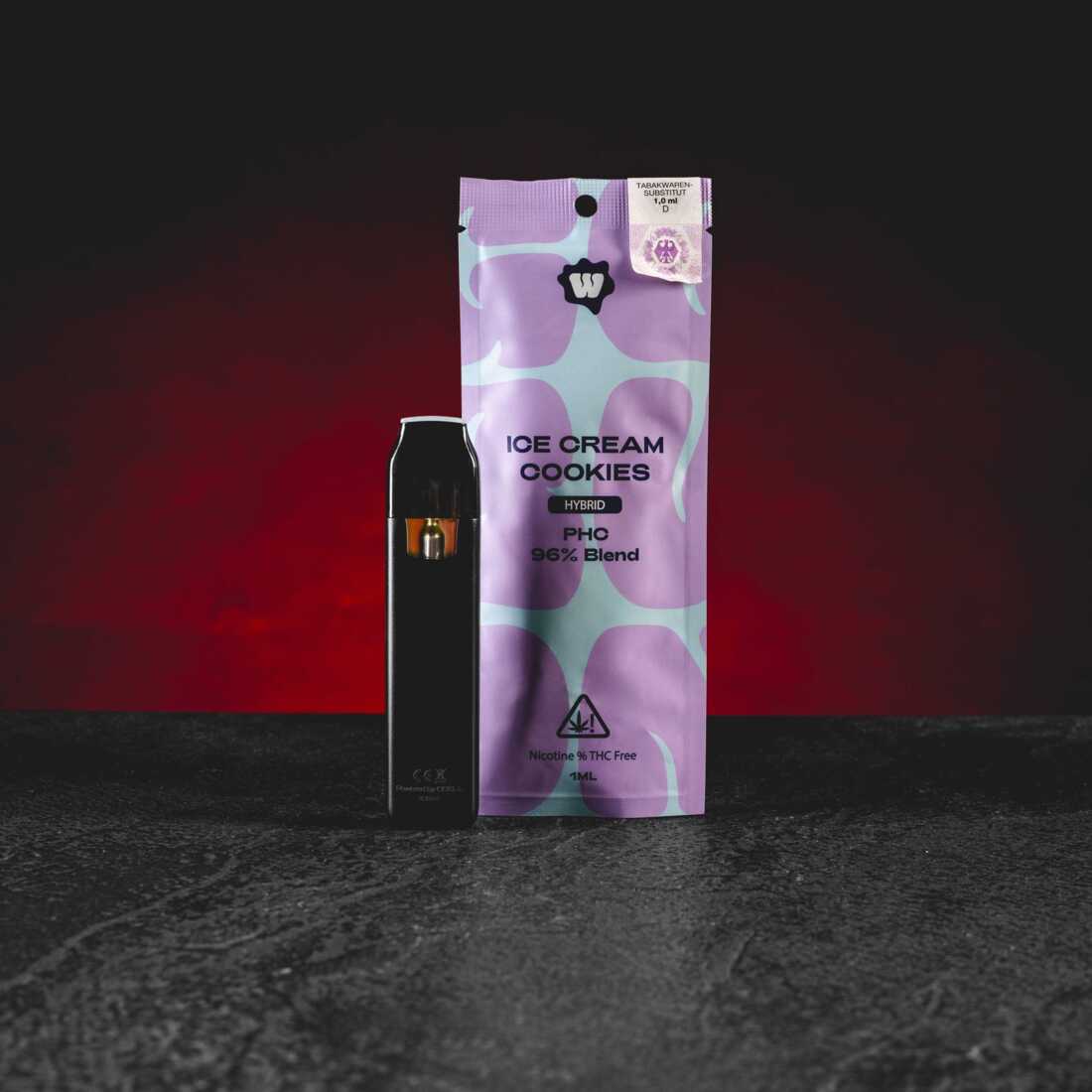 PHC Vape 96% 1ml Kratom World Ice Cream Cookies cu profil dulce de biscuiți și aromă cremoasă