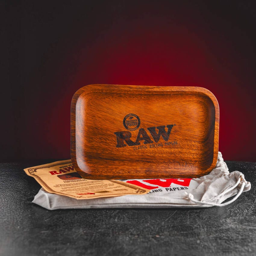 RAW Wooden Rolling Tray Kratom World, tavă din lemn pentru rulare